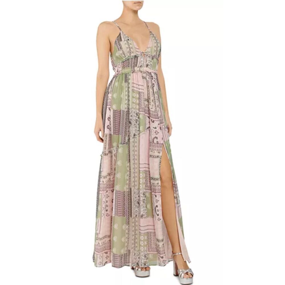 Ramy Brook New York Theodora Printed silk v neck maxi dress